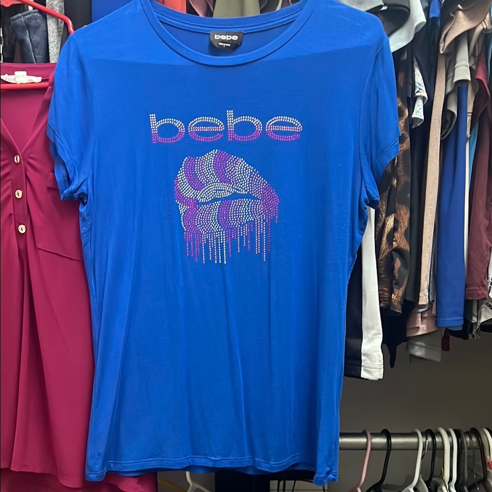 Bebe Royal Blue Graphic Tee
